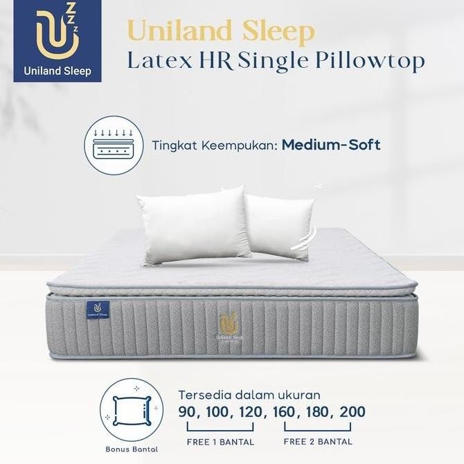 Kasur Pocket Spring Bed Latex HR Single Pillowtop 30cm Uniland Sleep