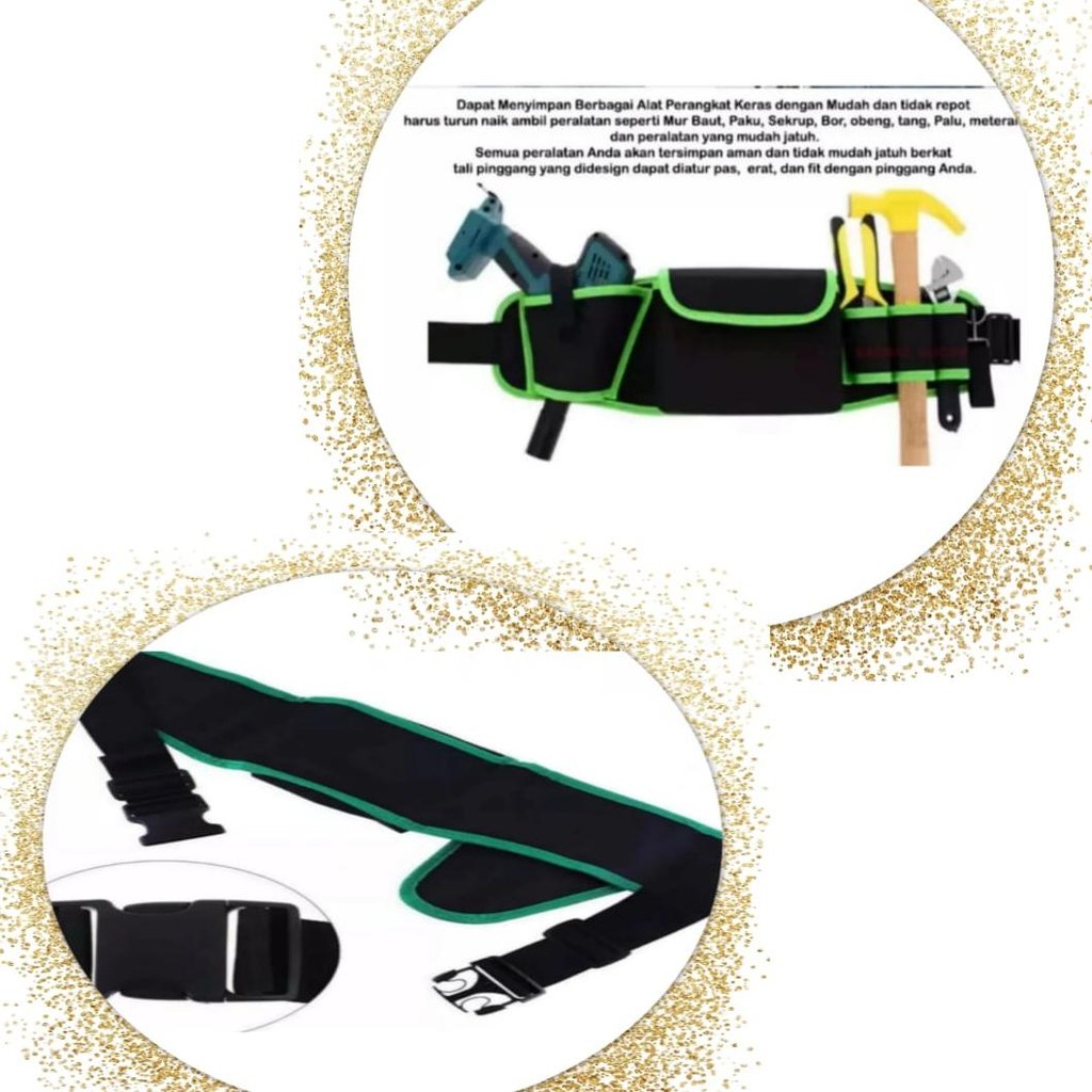TAS PINGGANG TUKANG BANGUNAN - LISTRIK - KAYU - TAS ALAT PEKAKAS
