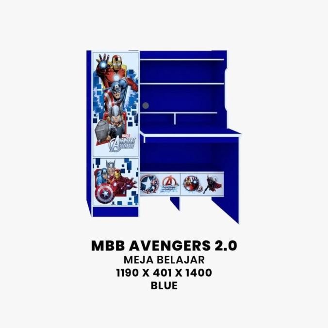MEJA BELAJAR ANAK KARAKTER BESAR LEMARI BUKU TEMPAT PENYIMPANAN SERBAGUNA