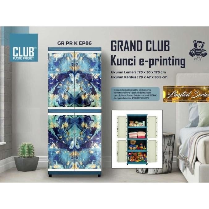 GRAND JUMBO Lemari plastik grand club kunci 4 susun karakter EP86