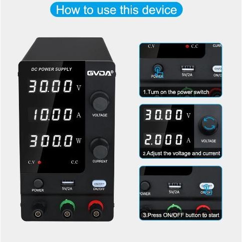 GVDA Power Supply Stabilizer DC Adjustable Regulated Switch