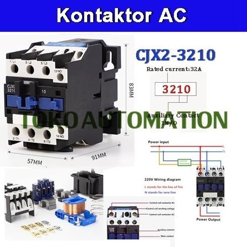 Terjangkau Cjx2-3210 Cjx2 3210 220V Ac 32A 1No Contactor Motor Starter Relay Sd59