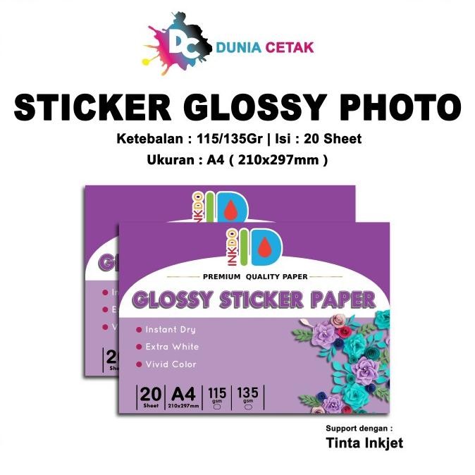 

Kertas Stiker - High Glossy Sticker Paper Inknesia A4 by Radhiant official