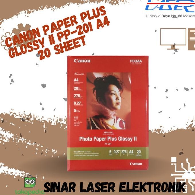 

Canon Paper Plus Glossy Ii Pp-201 A4 20 Sheets Kertas Foto Canon Best Seller
