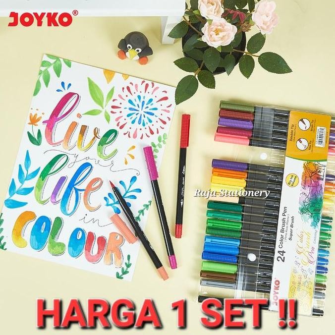 

Joyko Colour Brush Pen 12 24 / Pena Kuas Warna Joyko Kaligrafi CLP-13 by Radhiant official