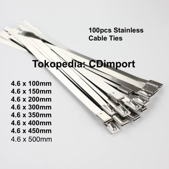 

Kabel Tis - Cable Ties Stainless 4.6 x 100 150 200 300 mm - 100pcs by Inspire id