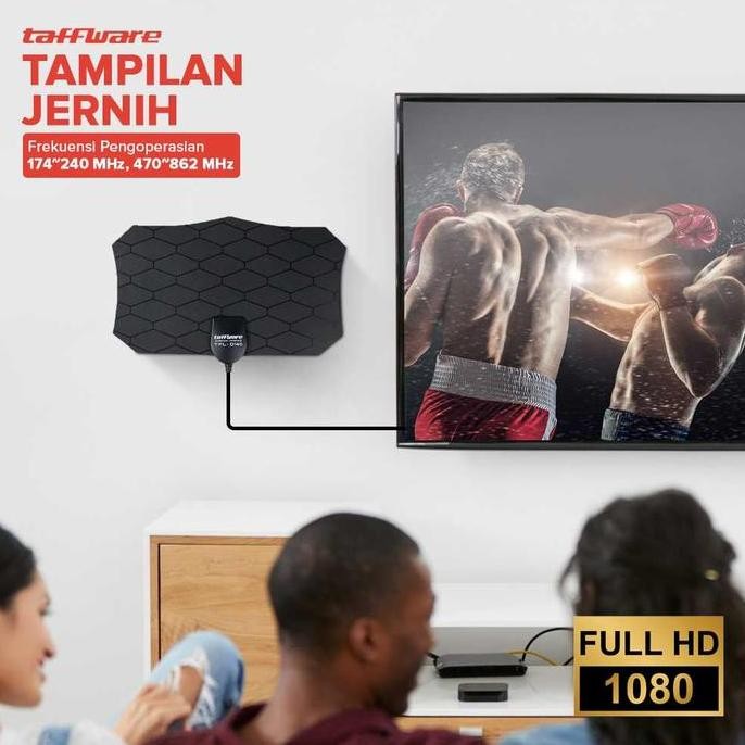[Produk Asli] Taffware Antena Tv + Booster D140  Digital Indoor Dvb-T2 25Db Antena Tv Booster Amplif