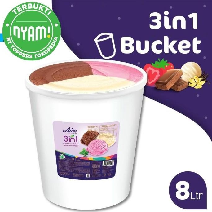 Promo Aice 3In1 Bucket Ice Cream Es Krim Ember 8L Eskrim