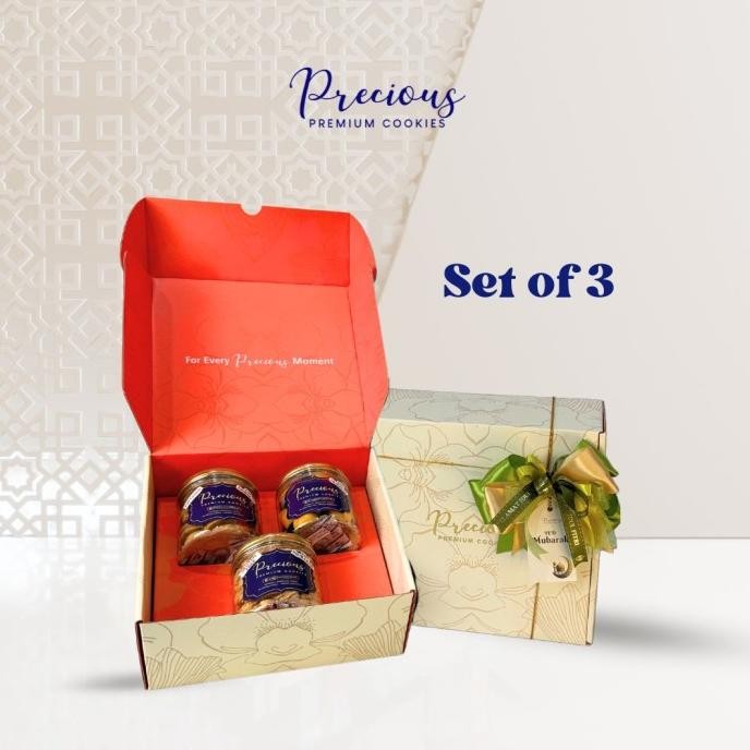 

Grosir Hampers Parsel Ramadan Lebaran Kue Kering Precious Premium Cookies Set Of 3