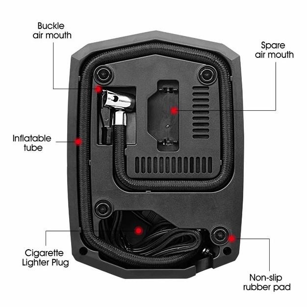 Pompa Ban Mobil 12V Sepeda Motor Elektrik Portable Serbaguna Inflator - Asli