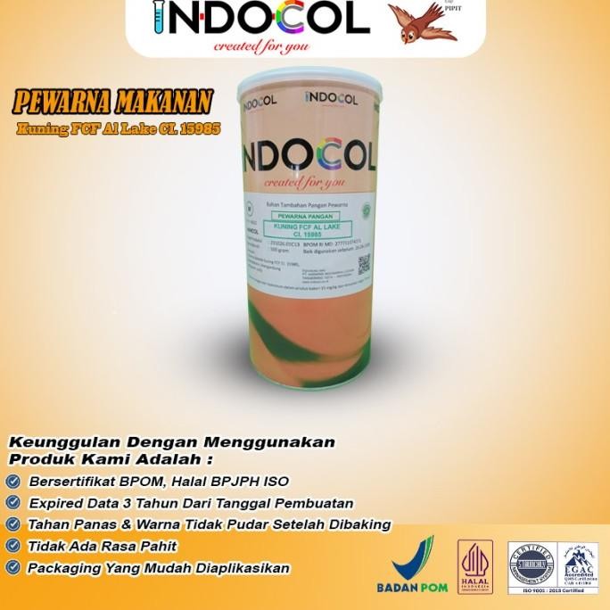 

TERSEDIA Pewarna Makanan INDOCOL LAKE SUNSET YELLOW (KUNING CI-15985) OIL BASED