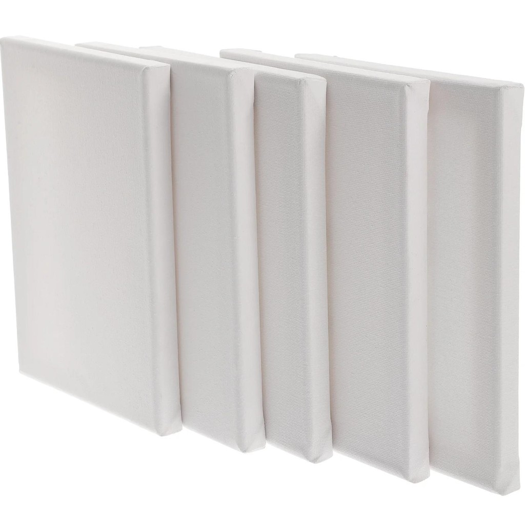 

5 Pcs White Blank Square Artist Canvas For Kids Oil Acrylic Watercolor Stretched Canvases Painting Bulk Set Small Thin