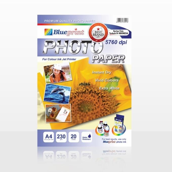 

Photo Paper Blueprint Glosy 230 Grm / Kertas Blue Print 230 A4 Promo