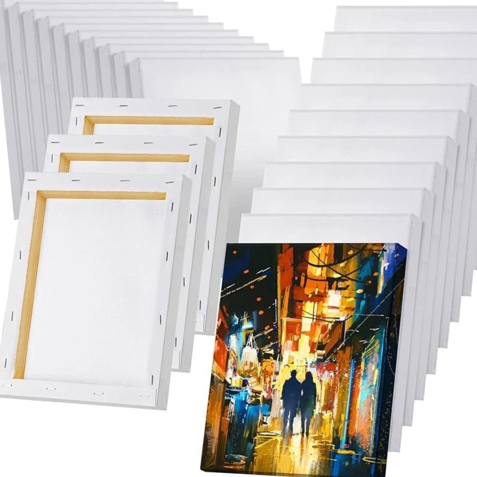 

Set Of 8, 100% Cotton White Artist Canvas For Painting Acrylic Pouring Oil Paint Dry & Wet Art Media Diy Fun Oil Painting