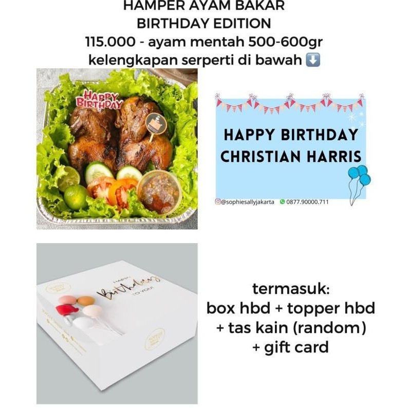 

Murah Hampers Ayam Ekoran Birthday Edition - Goreng / Bakar - Ready Dadakan