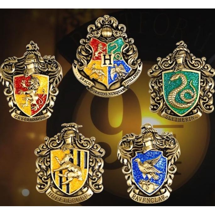 new  Original Pin Bros Harry Potter Wizarding World Gryffindor Hufflepuff Slytherin Ravenclaw murah