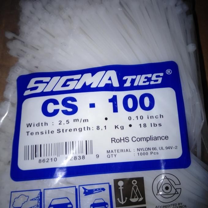 

KABEL TIES 10CM ISI 1000 PCS HITAM/PUTIH MERK SIGMA murah