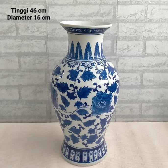 SALE Vas Bunga Keramik Besar ukuran tinggi 47 cm Diameter 20 Terlaris