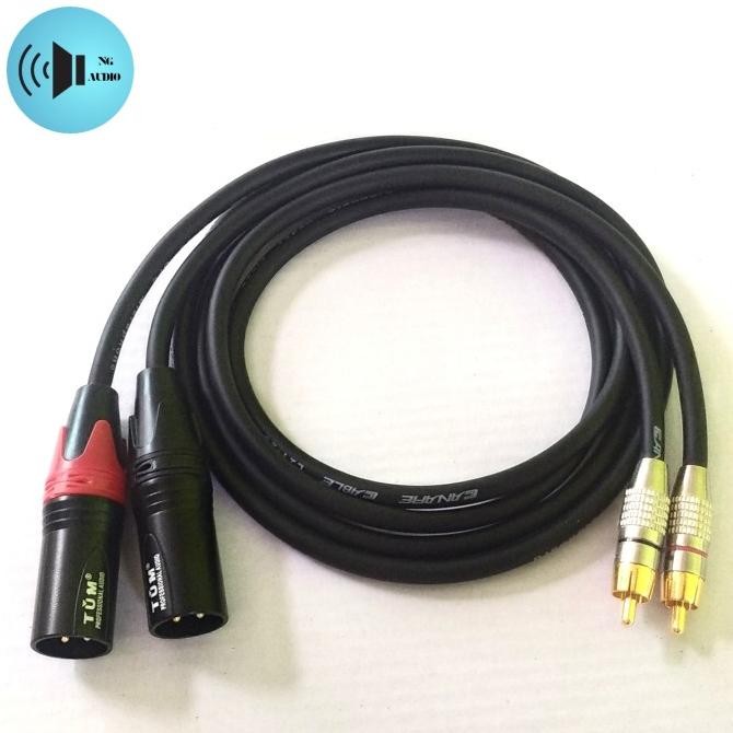 Baru [SATU SET]Kabel audio Jack mixer to power jack XLR MALE TO RCA