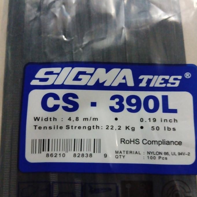 

KABEL TIES SIGMA CS-390L lebar 4,8 cm warna HITAM murah