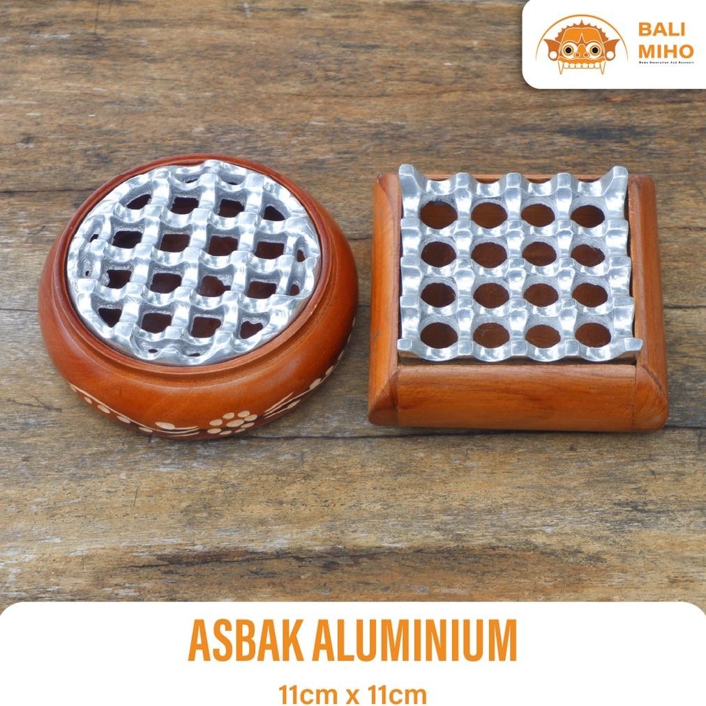 Living Asbak Rokok Aluminium Kayu - Asbak Kayu - Asbak Bali - Asbak Aluminium - Asbak Besi - Asbak U