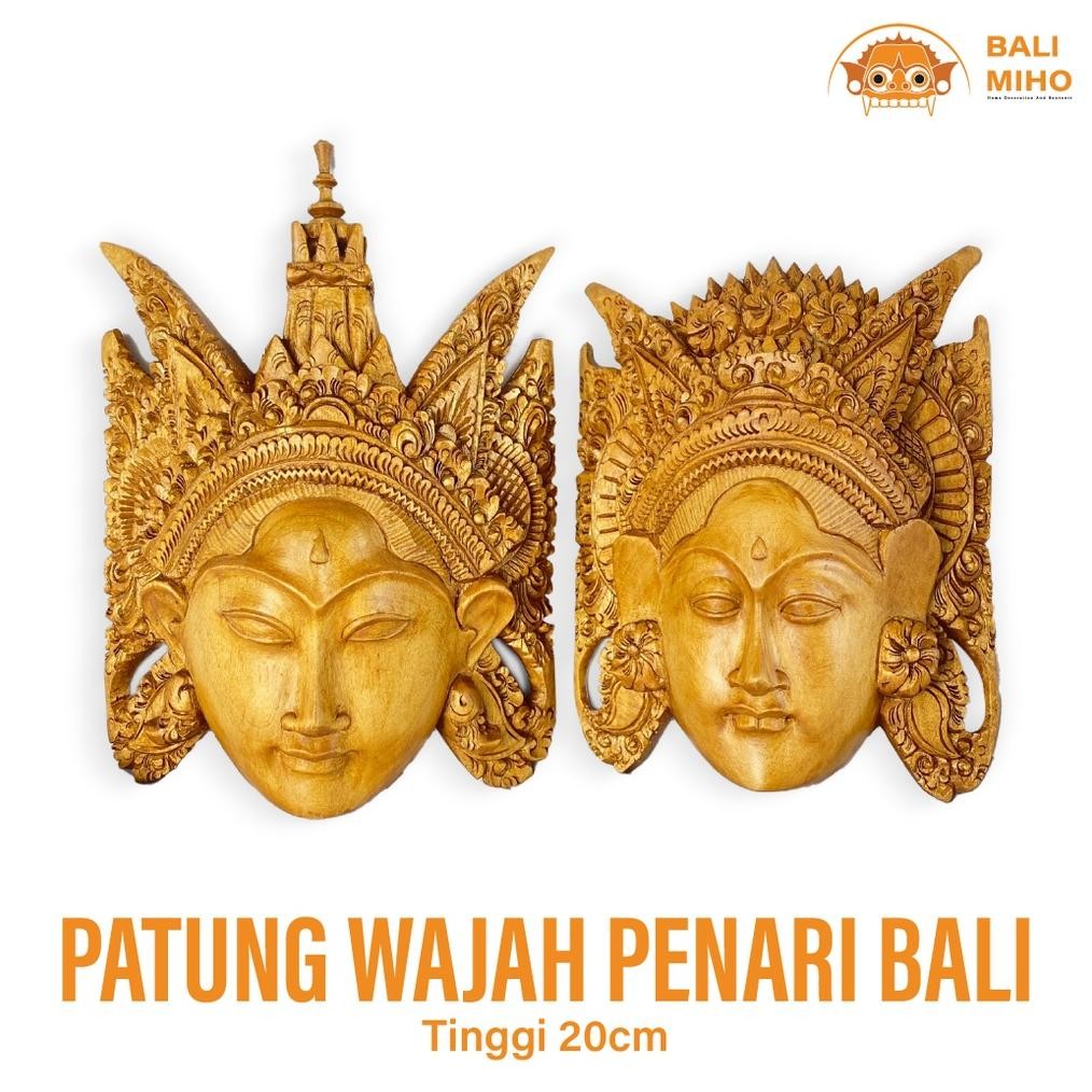 Living Dekorasi Dinding Kepala Janger Cili 20 Cm - Patung Janger Kayu - Patung Kecak - Patung Penari