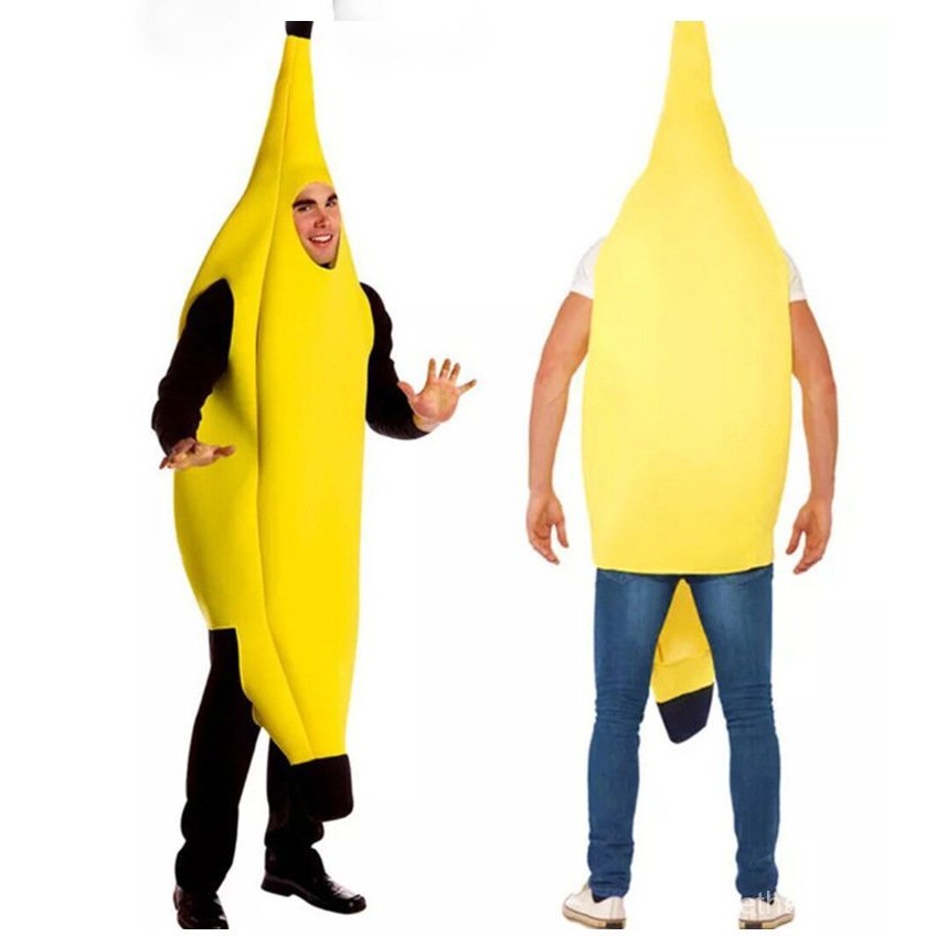 

Funny Fruit Clothing Fruit Banana Superman Adult Clothes Halloween Cartoon Watch Performance Costumes Anime Clothes