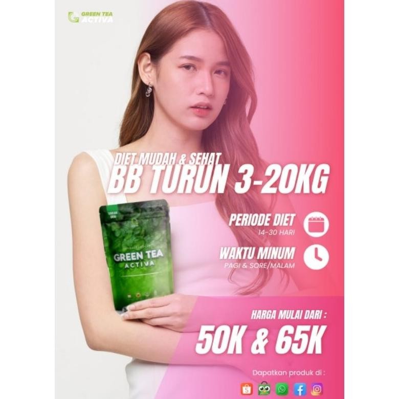 

TEH HIJAU PELANGSING ORIGINAL / TEH DIET / PELUNTUR LEMAK GREEN TEA ACTIVA VARIAN CELUP BESAR