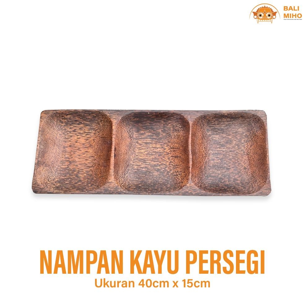 Living Tempat Saos Kayu Persegi Panjang 40 Cm - Wadah Sambal Kayu - Tempat Saos Kayu Aren - Tempat S