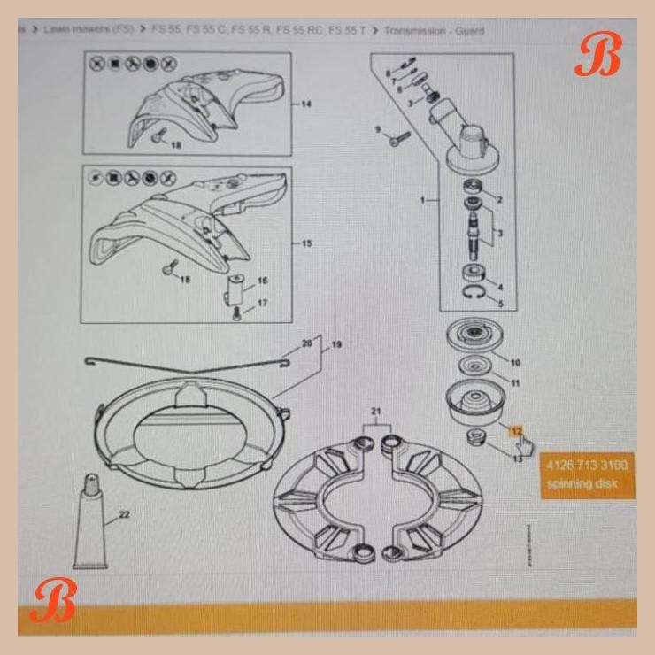 [JRB] RIDER PLATE MESIN POTONG RUMPUT FR-55 FS-85 STIHL ORIGINAL