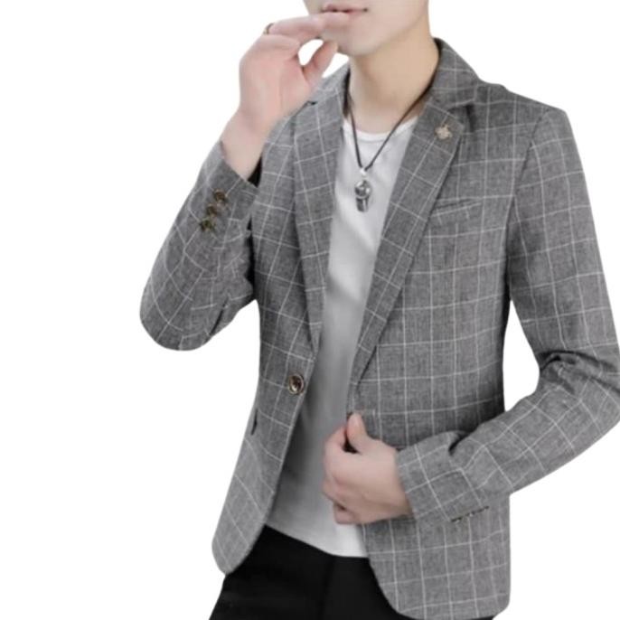 new !!! blazer model kotak Jas Pria kotak Kotak/ setelan Jas kotak murah