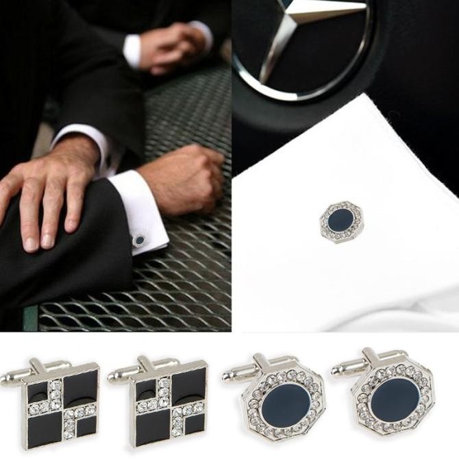 new  Cufflinks Manset Kancing Kemeja Jas French Cuff Luxury Kotak Hadiah murah
