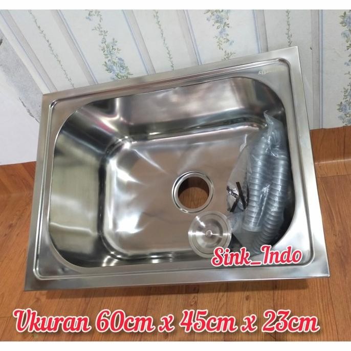 GRSTORE_ bak cuci piring stainless 1 lubang Kithen Sink Westafel Cuci piring 61