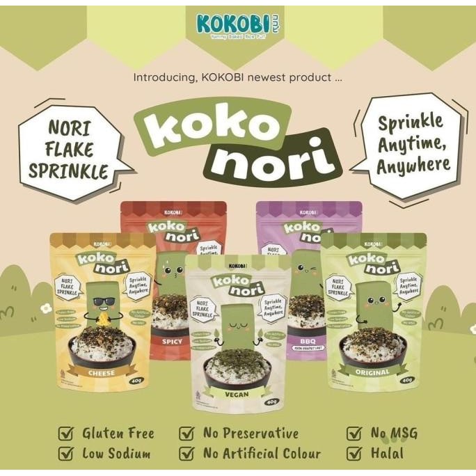 

Grosir Bundling - 5Pcs Koko Nori Abon Rumput Laut Tabur - Seaweed Flake Nori