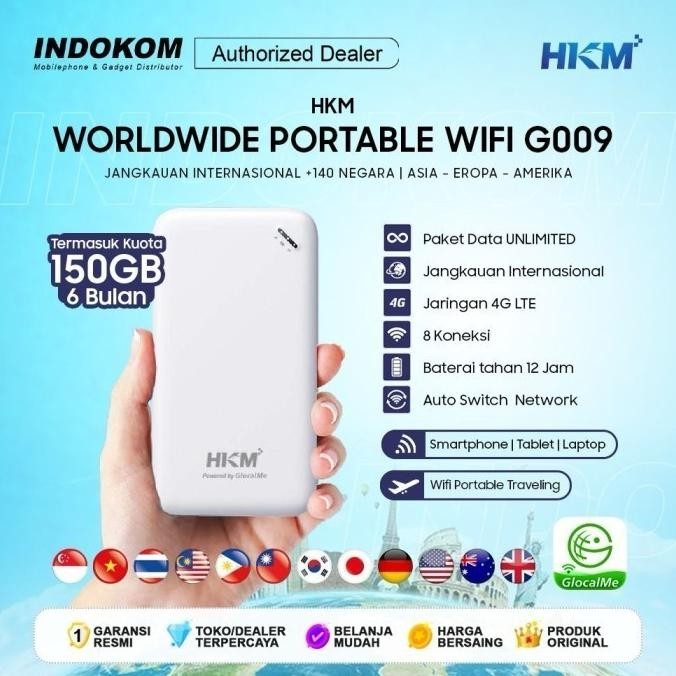 Murah Modem Wifi HKM G009 Worldwide Portable Wifi Unlimited - Garansi Resmi Non COD