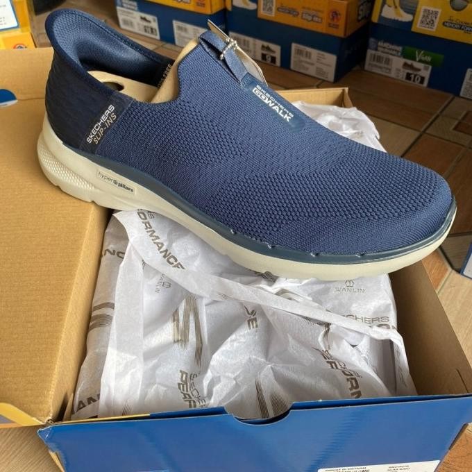 Sepatu slip on pria SKECHERS Go walk 6 easy on 216278 NVY