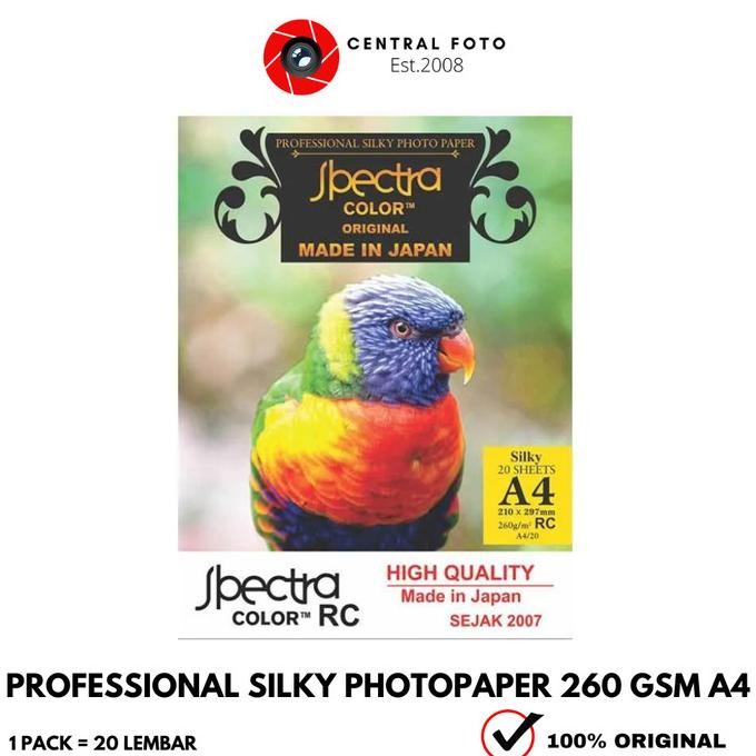 

Paper Photo / Photo Paper Spectra Silky 260 Gsm A4 Original Terlaris