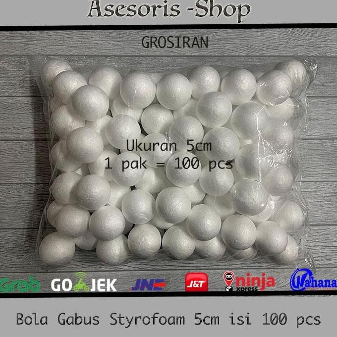 

Bola Gabus Styrofoam Ukuran 5Cm Isi 100Pcs Best Seller