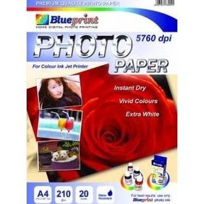 

Kertas Foto / Kertas Glossy / Glossy Photo Paper Blueprint A4 190 Gsm/ 210 Micron Isi 20 Lembar Terlaris