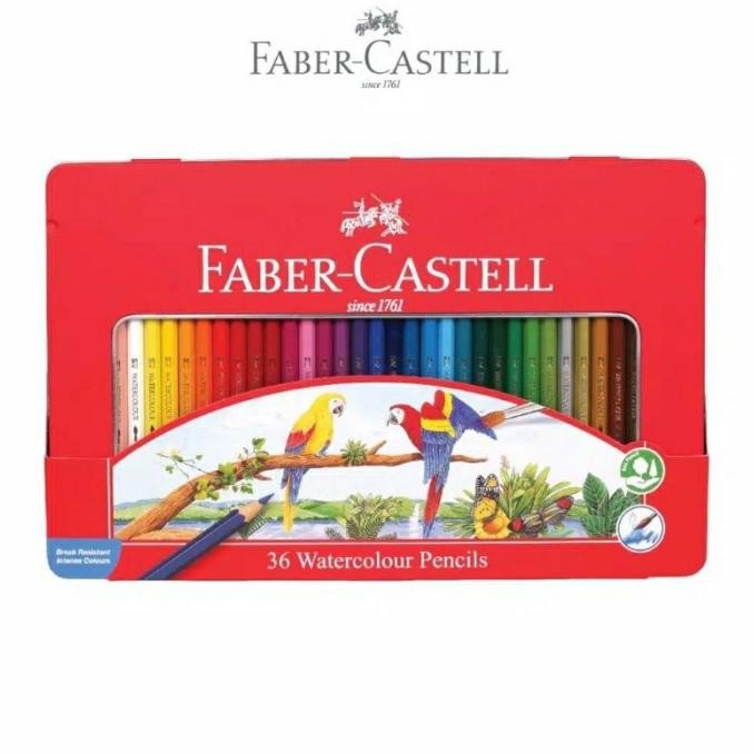 

Terbaru Faber-Castell Watercolour pencils 36 tin case / pensil warna 36