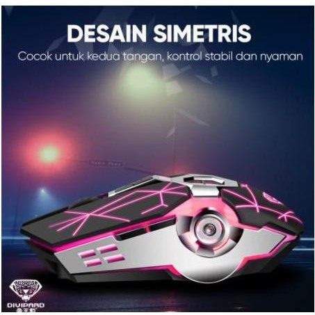 Wireless Mouse Mechanical Gaming RGB Mouse Charging Divipard Q7 4000 DPI