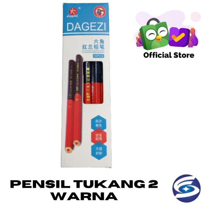 

Terbaru 10 PCS PENSIL TUKANG 2 WARNA BULAK BALIK / PENSIL BANGUNAN