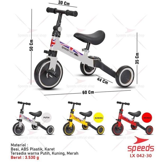 Terlaris Speeds Sepeda Anak Roda 3 Sepeda Mini 2In1 Taxi Balance Bike Toys Push Bike Sepeda Keseimba