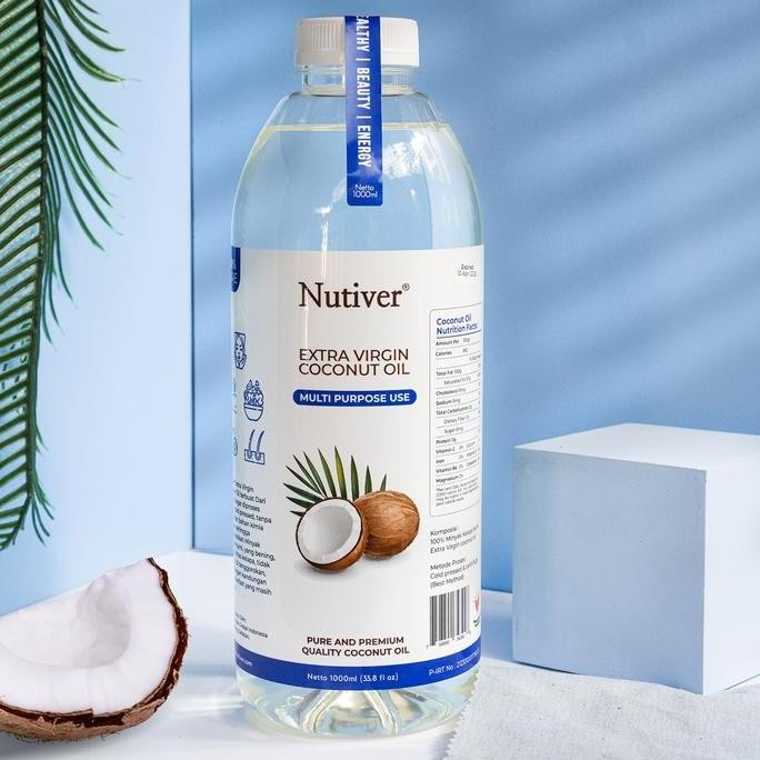 NUTIVER VIRGIN COCONUT OIL | MINYAK KELAPA VCO 1 LITER HF