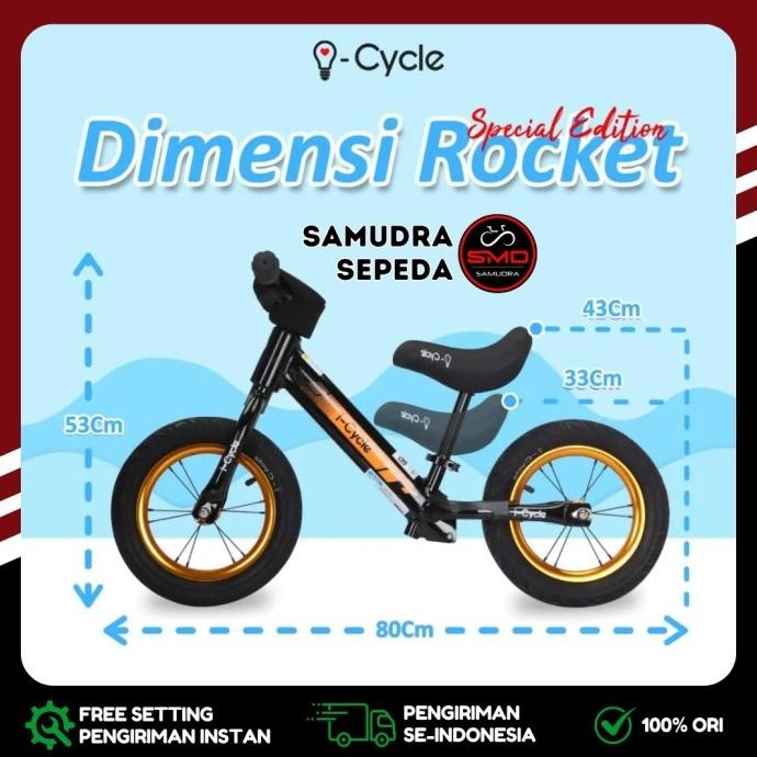 Terlaris Sepeda Anak Push Balance Bike Icycle Rocket Se Alloy Murah Bdg Ready Stok