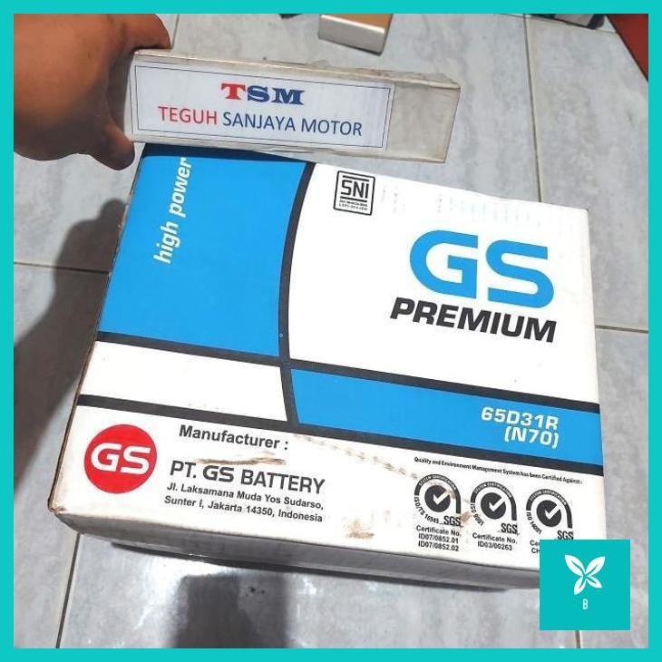 | TGS | Aki Accu Basah 65D31R N70 12V 70Ah Asli Original GS Premium Astra