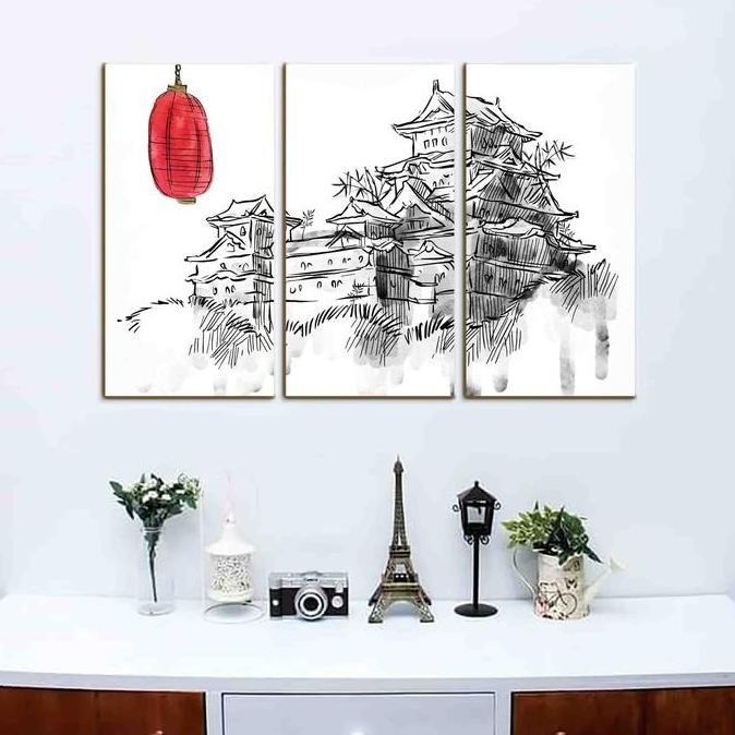 New Hiasan Dinding Lukisan Jepang Bunga Sakura Japanese Art / Poster