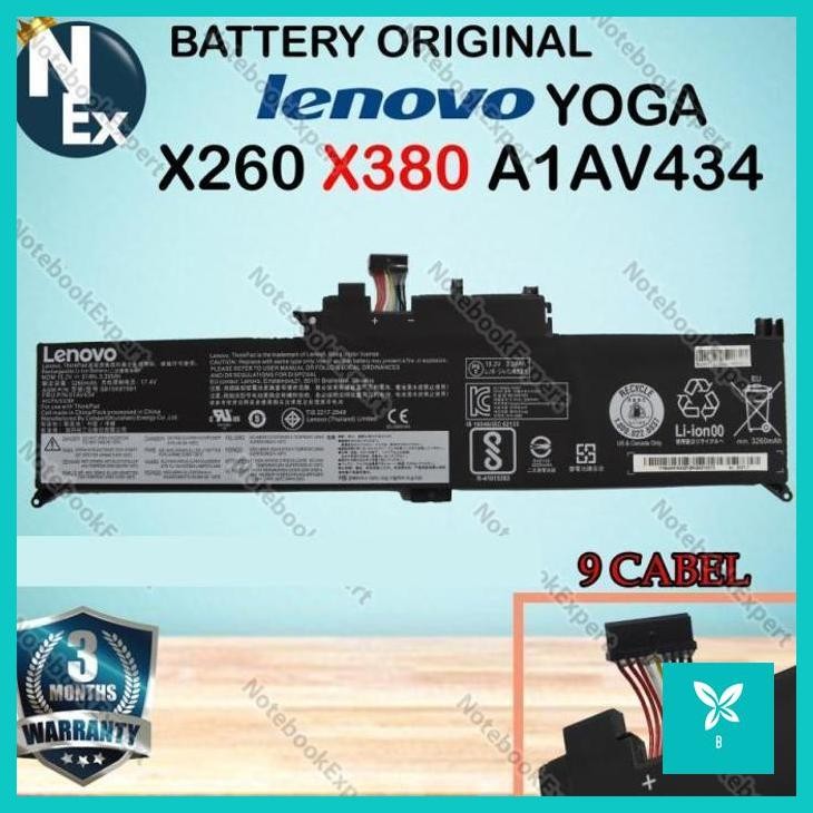 | AHN | Baterai Battery Lenovo Yoga X260 X380 Thinkpad 260 370 01AV434