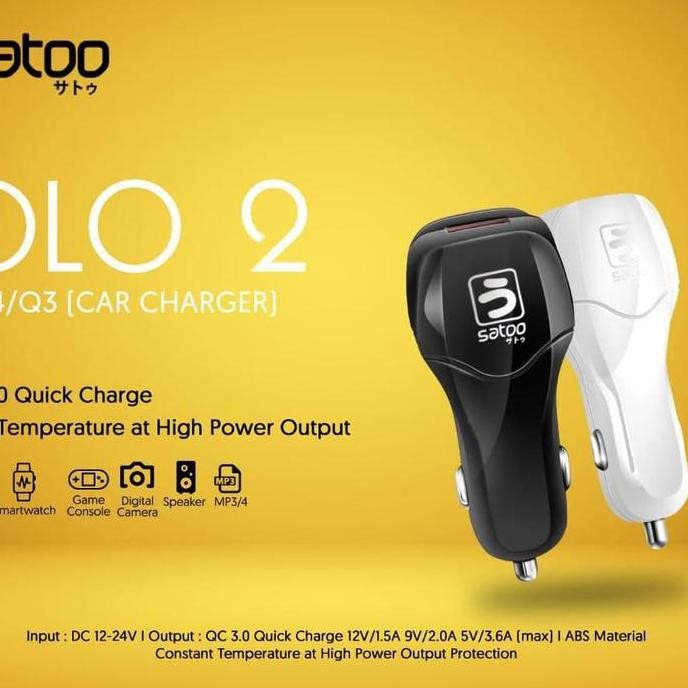 Saver Car Charger Mobil Satoo Solo 2 QC 3.0