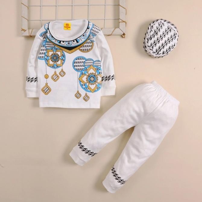 ready setelan baju koko anak bayi laki laki cowok usia 6 - 18 bulan lebaran